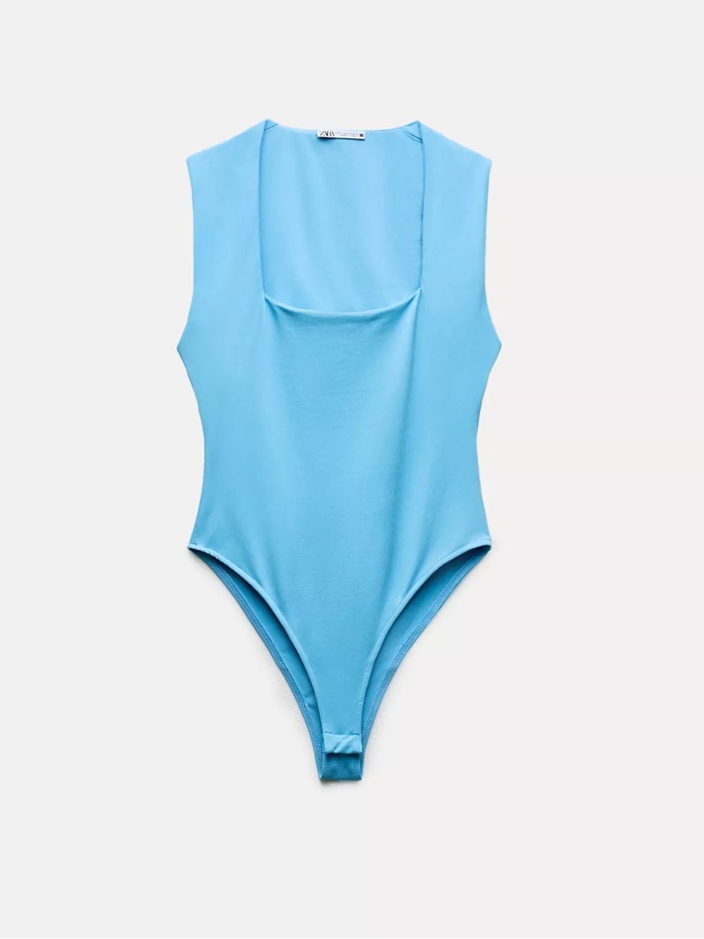 Zara Soft Blue Sculpting Polyamide Bodysuit Size S